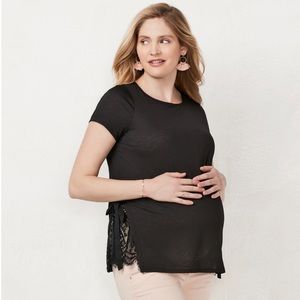 Lauren Conrad Black Maternity Top Size Large NWT!